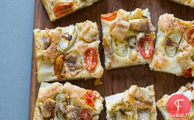 Recette de Focaccia à la Poitrine de Porc et à l'Oignon Cippollini