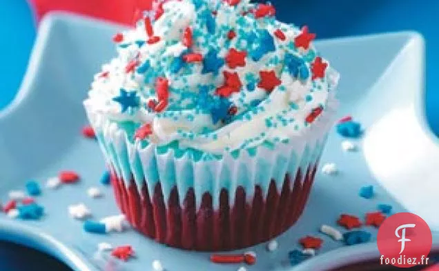 Cupcakes à la crème glacée patriotiques