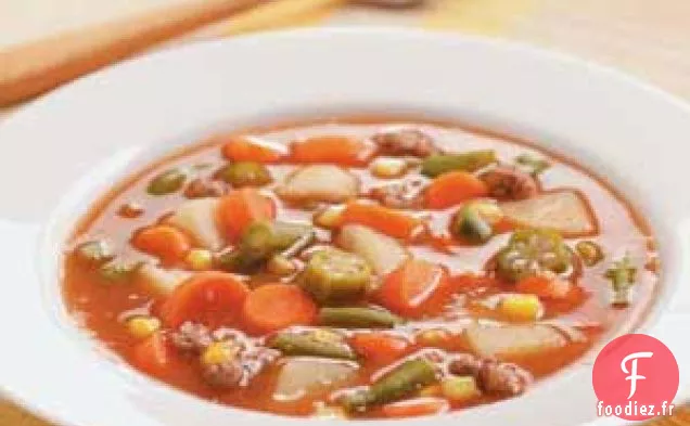 Soupe de bœuf haché aux légumes