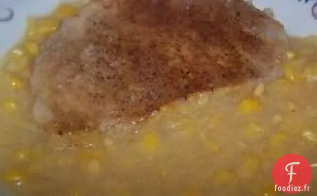 Côtelettes de porc à la crème de maïs