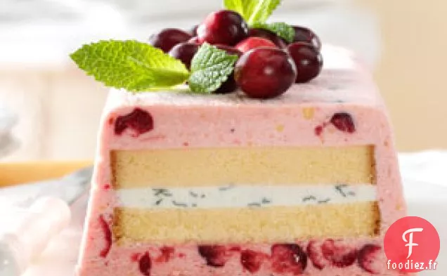 Semifreddo aux canneberges et à la lime avec quatre-quarts