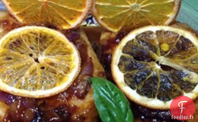 Côtelettes de porc au marsala et à l'orange et à l'échalote