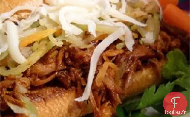 Sandwichs au porc effiloché piquants