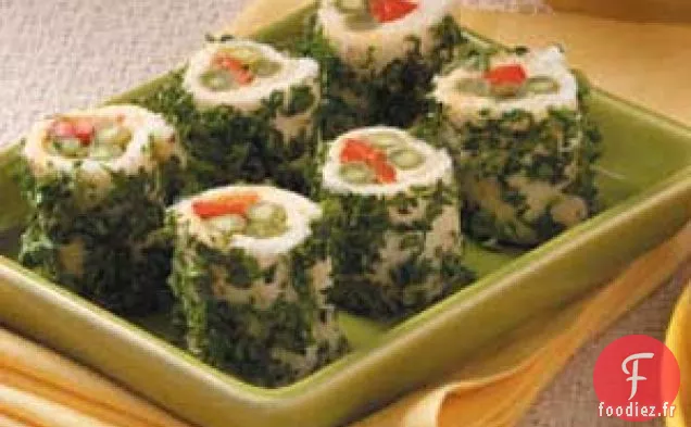 Roulés de haricots verts au poivron rouge