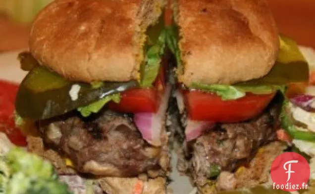 Burger De Bison Aux Champignons Et Oignons