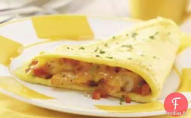 Omelette copieuse aux crevettes