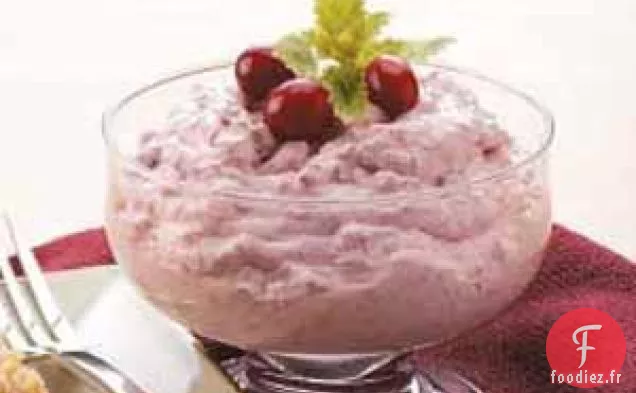 Dessert à la mauve et aux canneberges