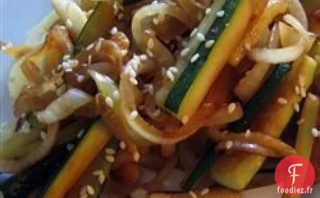 Courgettes et Oignons Japonais