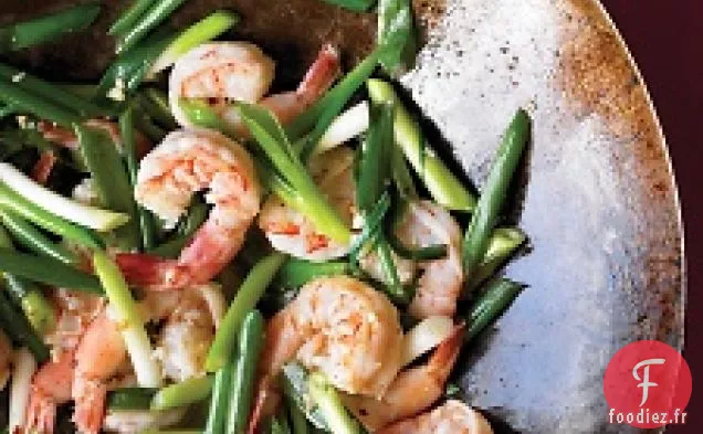 Sauté de Crevettes Et Échalotes