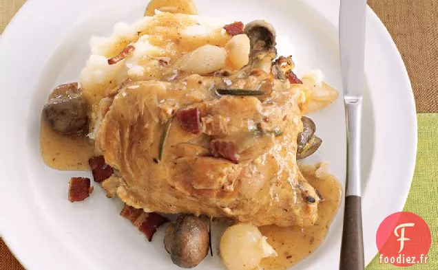 Mijoteuse: Poulet au Bacon, Champignons et Oignons