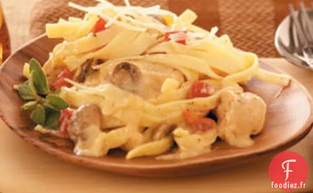 Fettuccine de poulet relookée Alfredo