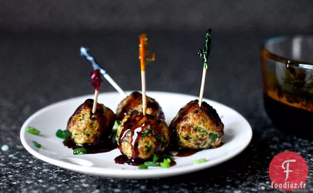 Boulettes De Viande D'Échalotes Avec Glaçage Soja-gingembre