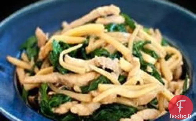 Ciboulette chinoise sautée et porc