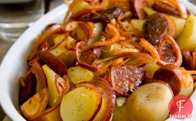 Salade Chaude De Chorizo, Oignon Rouge Et Pommes De Terre
