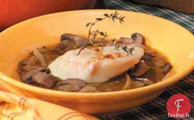 Soupe à l'oignon et aux champignons portobello