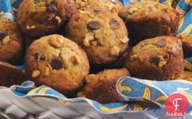 Muffins au chocolat et aux bananes