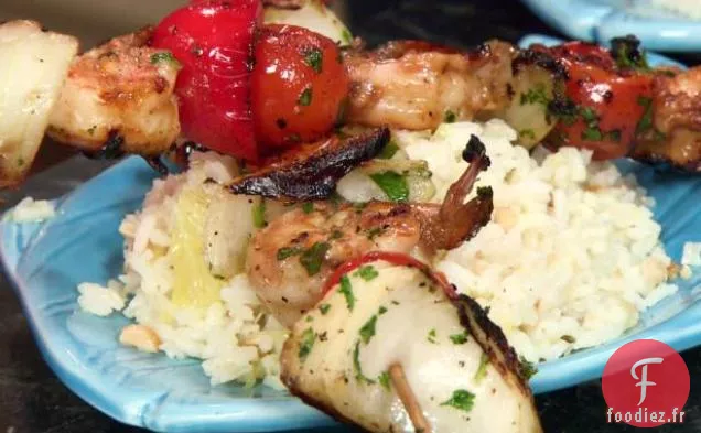 Brochettes de crevettes jerk