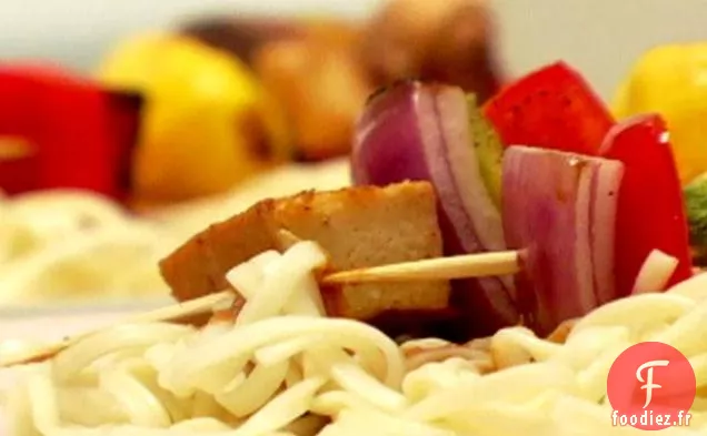 Brochettes de satay de légumes (ou de crevettes)