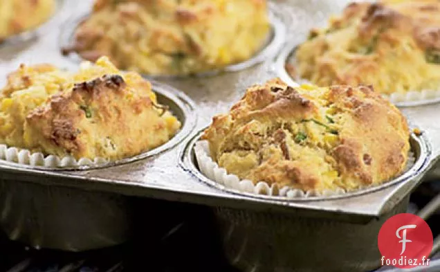 Muffins de Maïs Grillés au Bacon et aux Oignons verts