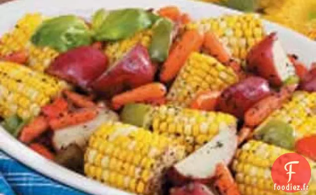 Légumes grillés à l'oignon et au basilic