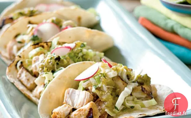 Tacos au poisson avec Salade de chou Jicama-Coriandre