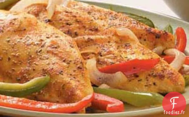 Poulet et légumes grillés