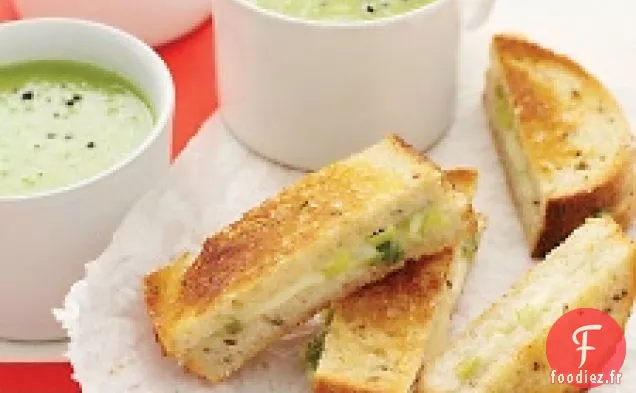 Soupe Aux pois Verts Au Cheddar - Panini aux oignons verts