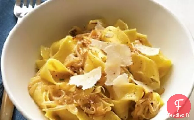 Pappardelle Aux Oignons Caramélisés Et Parmesan