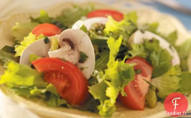 Salade verte avec vinaigrette aux herbes