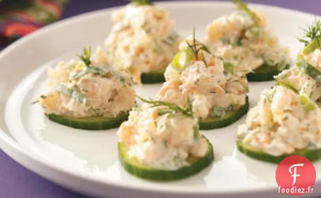 Apéritifs de crevettes et de concombre
