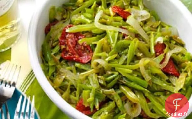 Haricots verts piquants à l’ail