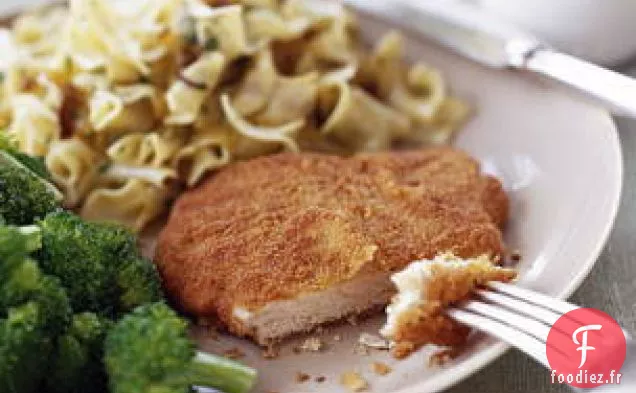 Escalope De Porc Aux Nouilles Aux Œufs À L'Oignon Caramélisées
