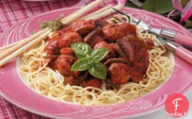 Boulettes de spaghetti et de viande festives