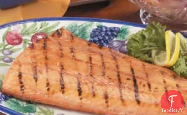 Saumon grillé glacé à l'érable