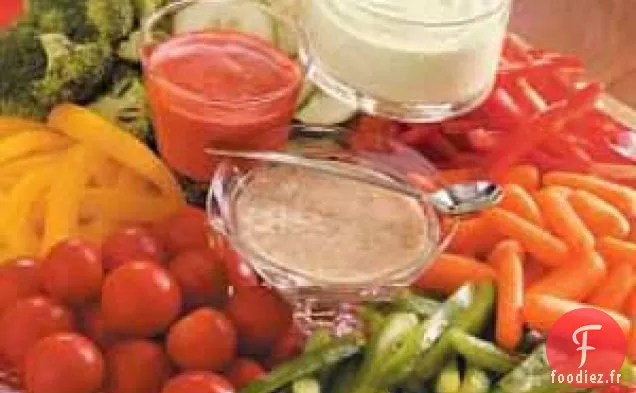 Plateau de légumes aux trois poivrons