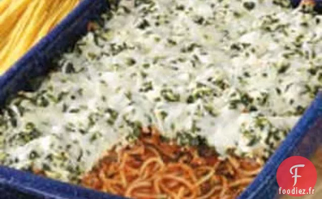 Spaghettis florentins au four