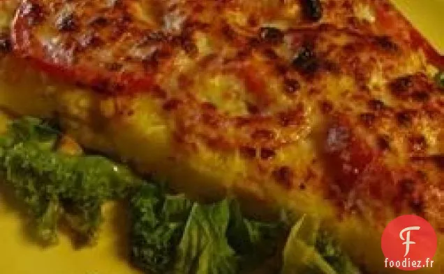 Polenta poêlée au maïs, chou frisé et fromage de chèvre