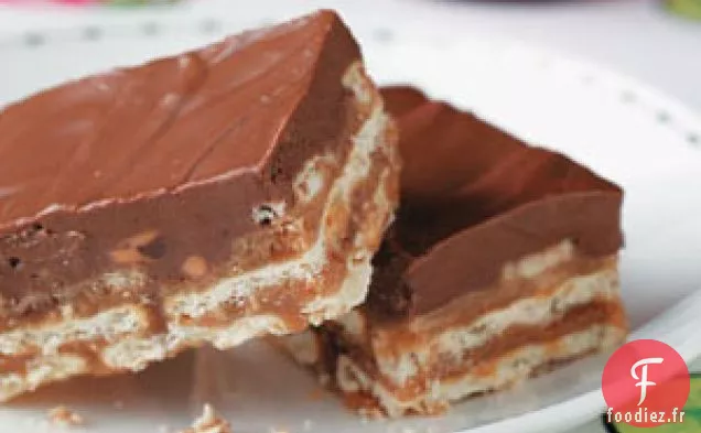 Barres croustillantes au chocolat et au beurre de cacahuète