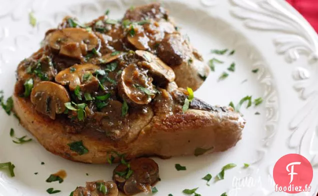 Côtelettes De Porc Aux Champignons Et Échalotes