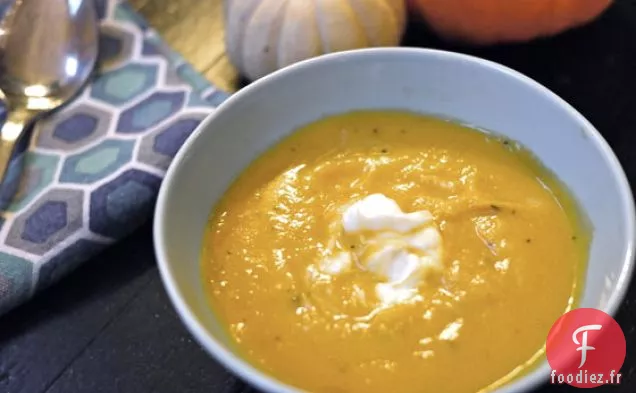 Soupe de Courge Rôtie, Pomme et Échalote