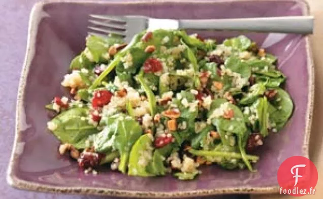 Salade d'épinards fanés au quinoa