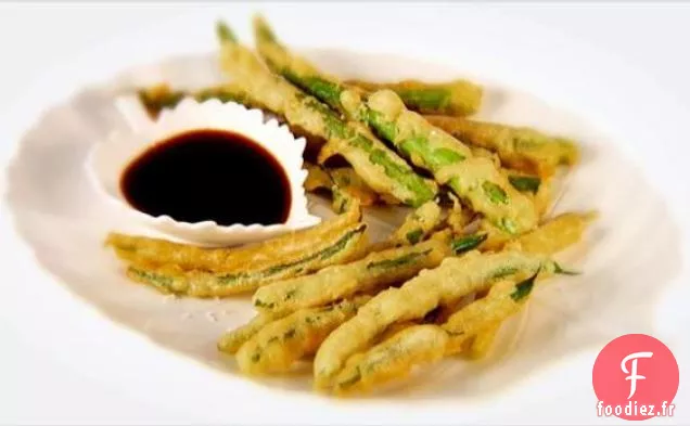 Tempura de haricots verts et asperges