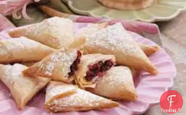 Triangles phyllo aux canneberges