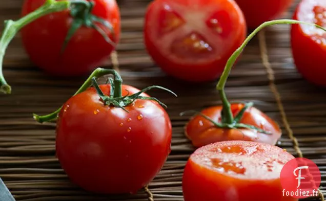 Tomates Farcies Au Quinoa, Tofu Doux, Basilic, Échalotes