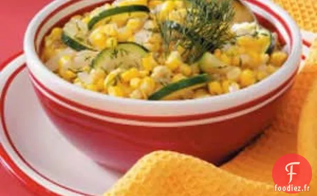 Maïs au citron et courgettes