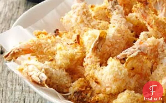 Crevettes au four à la noix de coco et sauce aux abricots