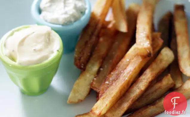 Pommes Frites Avec Deux Trempettes