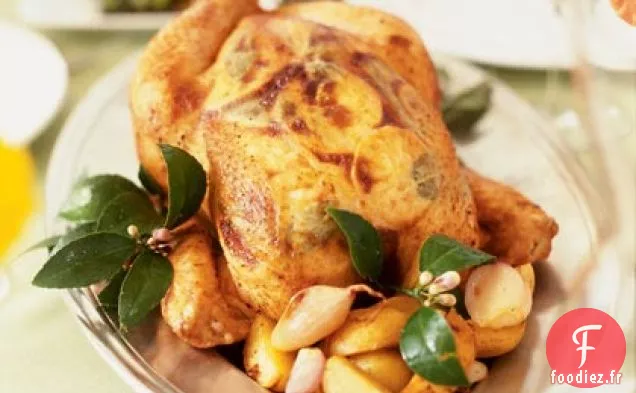 Poulet au Citron Rôti aux Échalotes et Pommes de Terre
