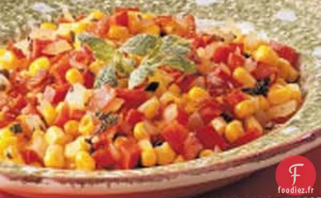 Poêlée de poivrons rouges et de maïs