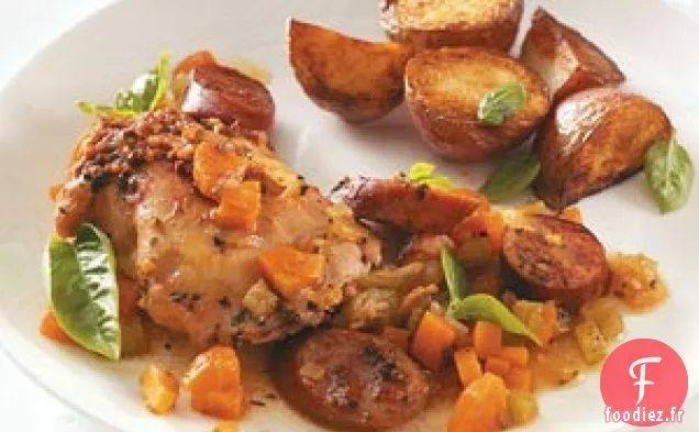 Cuisses de poulet aux saucisses